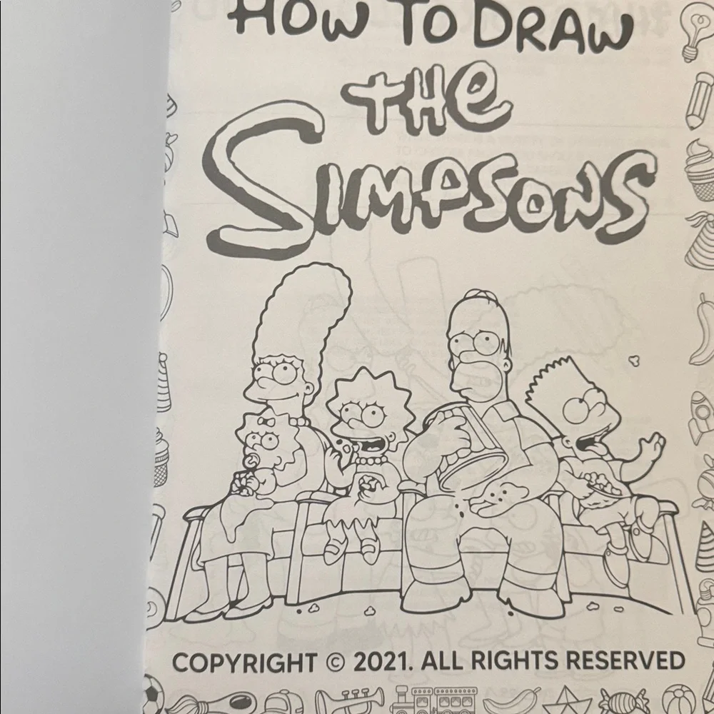 The Simpsons How To Draw Book - Pink Cover Kids Beginners Cartoon Art Book Gift